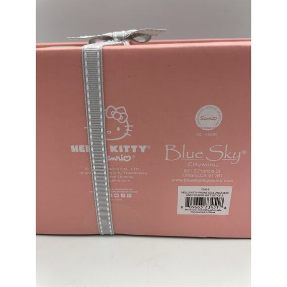 NEW Hello Kitty Telephone & Pink Bow Mug And Figurine Set 2024 Bluesky Clayworks - Picture 9 of 9